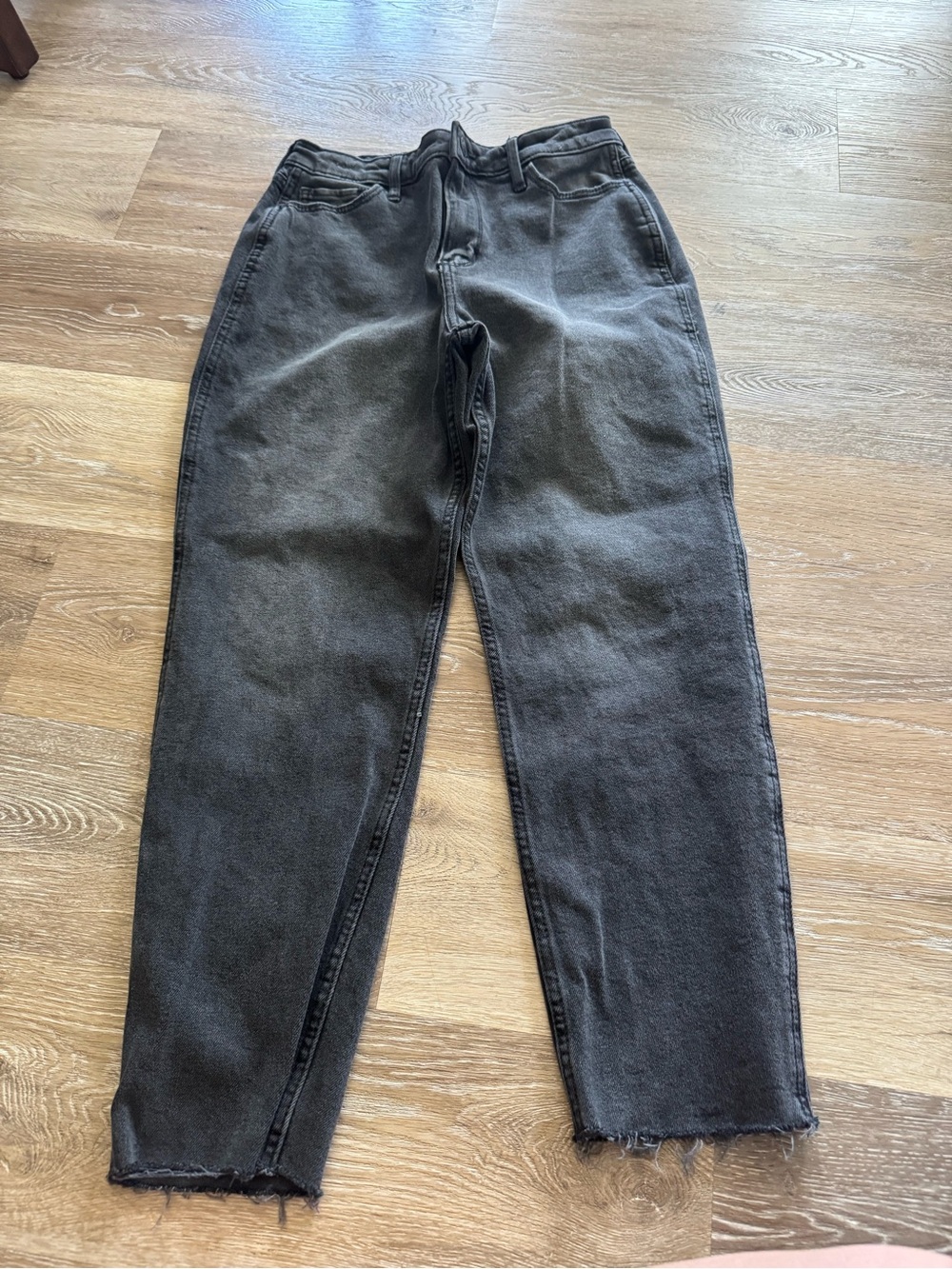 Hollister Charcoal Boyfriend Jeans with Raw Hem